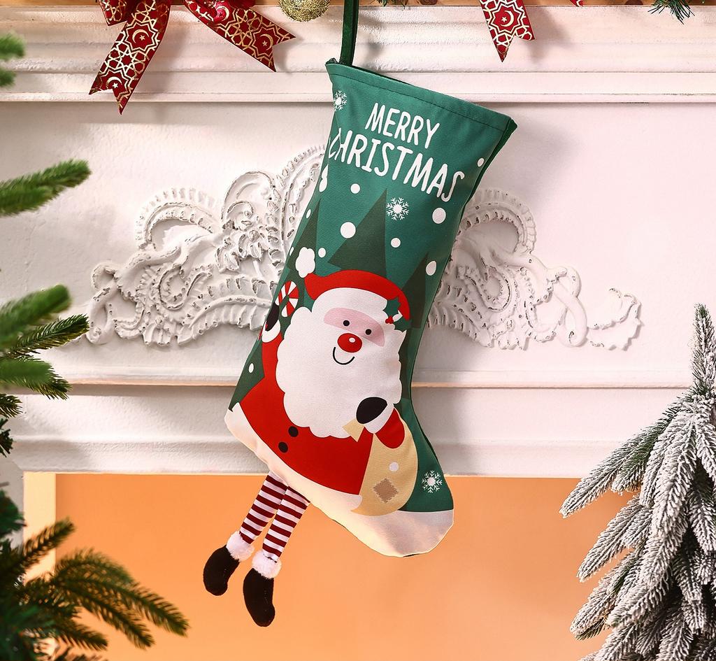 Christmas decorations household fireplace atmosphere pendant cartoon socks gift bag children's candy pendant