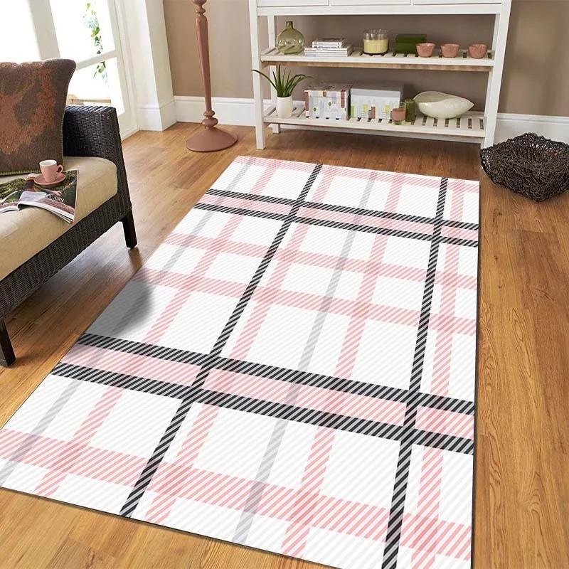 Classical Plaid Floor Mats Door Decoration Home Living Room Floor Mats