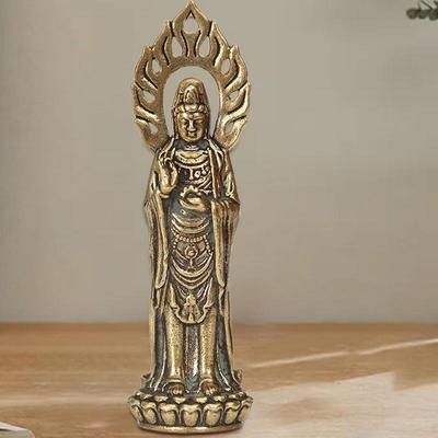 Mini Statuetka z Czystej Miedzi Guan Yin - Ręcznie Robione Statuetki Quan Yin, Statuetki Kwan Yin, Statuetka Quan Am, Statuetka Kuan Yin, Statuetka Guanyin