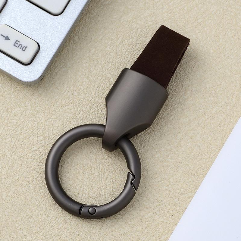 Personalisierter Auto-Schlüsselanhänger für Herren - Kurzer Anti-Verlust-Leder-Schlüsselanhänger mit aufgedrucktem Logo