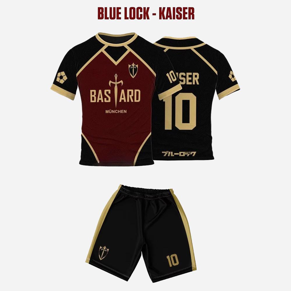 

Чоловічий комплект джерсі Футзальний футбольний візерунок Аніме Blue Lock Bastard Munchen 3D-друк Футболка Шорти 2 шт. Комплекти Костюм Спортивні топи Футболка Хлопчик S
