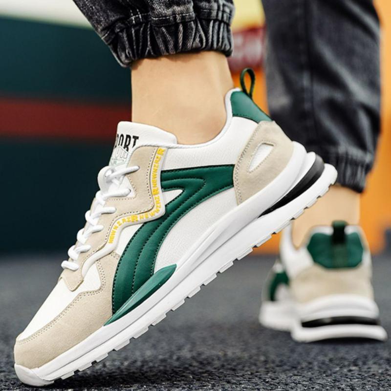 Men Shoes Outdoor Sneakers 2026 Fashi Lightweight Running Shoes PU Leather Tennis Shoes Mesh Lace Up Casual Shoe Tenis Hombres