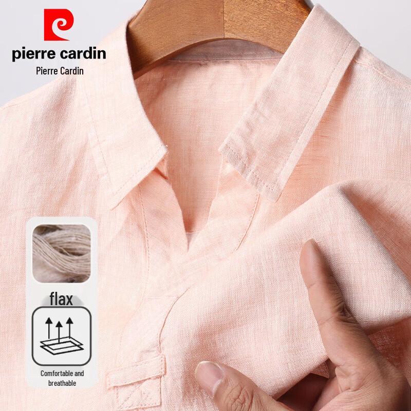 Pierre Cardin Men s Chinese Style 100% Linen Polo T-Shirt S