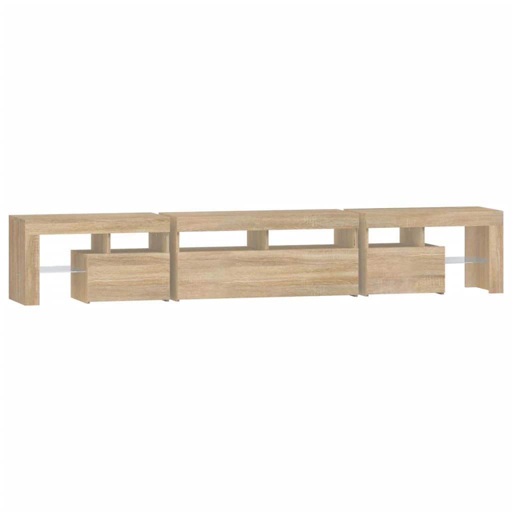 Vidaxl TV Cabinet with LED Lighting, Sonoma Oak, 230X36.5X40 Cm