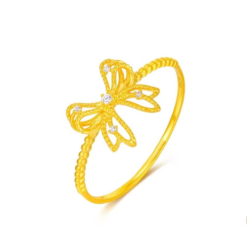 Sweetheart Charming Butterfly Knot Ring Decorated With Rhinestones For Special Occasions