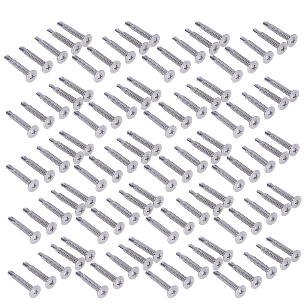 100PCS Cross Self Tapping Screws Round Washer Head Screws 410 Stainless Steel Screw Fasteners 4.8x32mm 100PCS