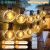 Solar String Lights Outdoor with Remote LED Shatterproof Bulbs Dimmable G40 Solar String Lights for Outside Backyard Party Decor