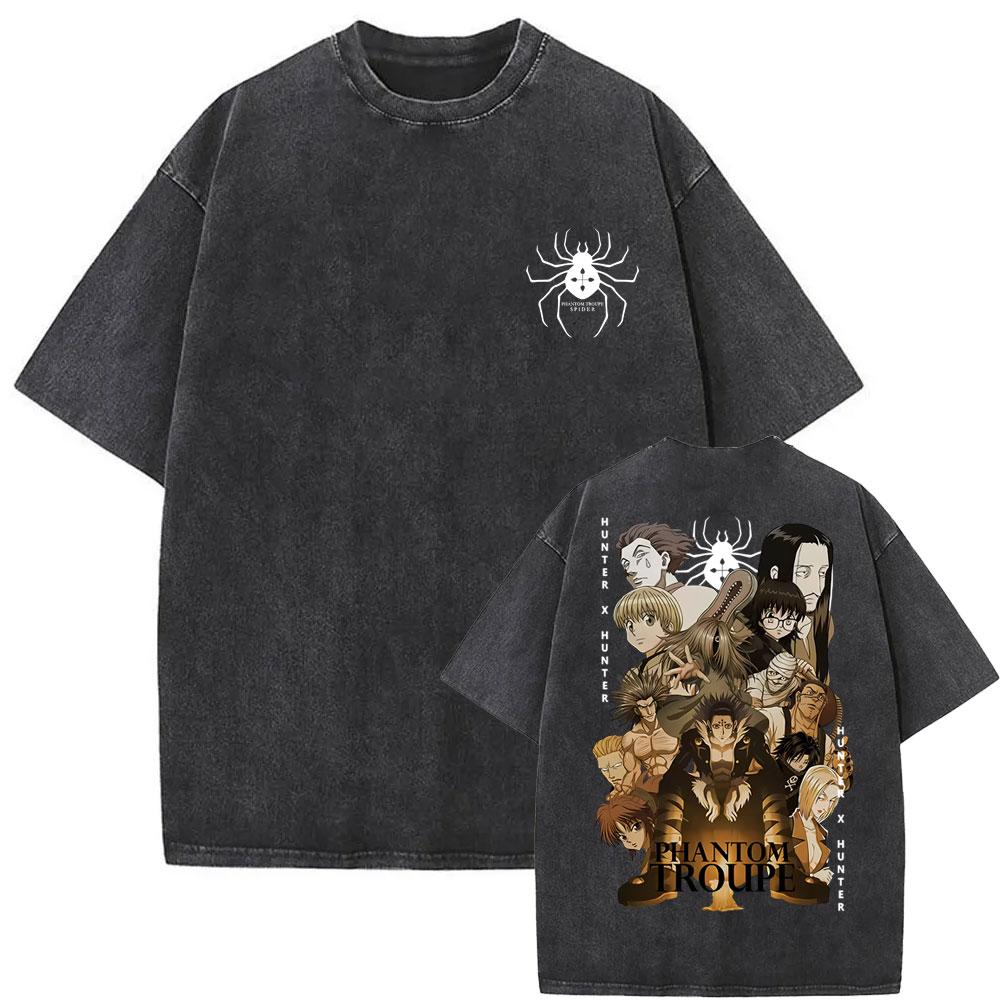 Killua Zoldyck Hunter X Hunter Graphic T-shirt Harajuku Washed T-shirts Men Women Cotton Casual Oversized Short Sleeve T Shirts