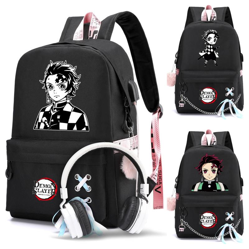 

Аниме Косплей Demon Slayer Nezuko Рюкзак Kawaii Bookbag Уличные сумки Мультфильм Ноутбук Унисекс Студенты Мальчики Девочки Школьная сумка Дорожный рюкзак