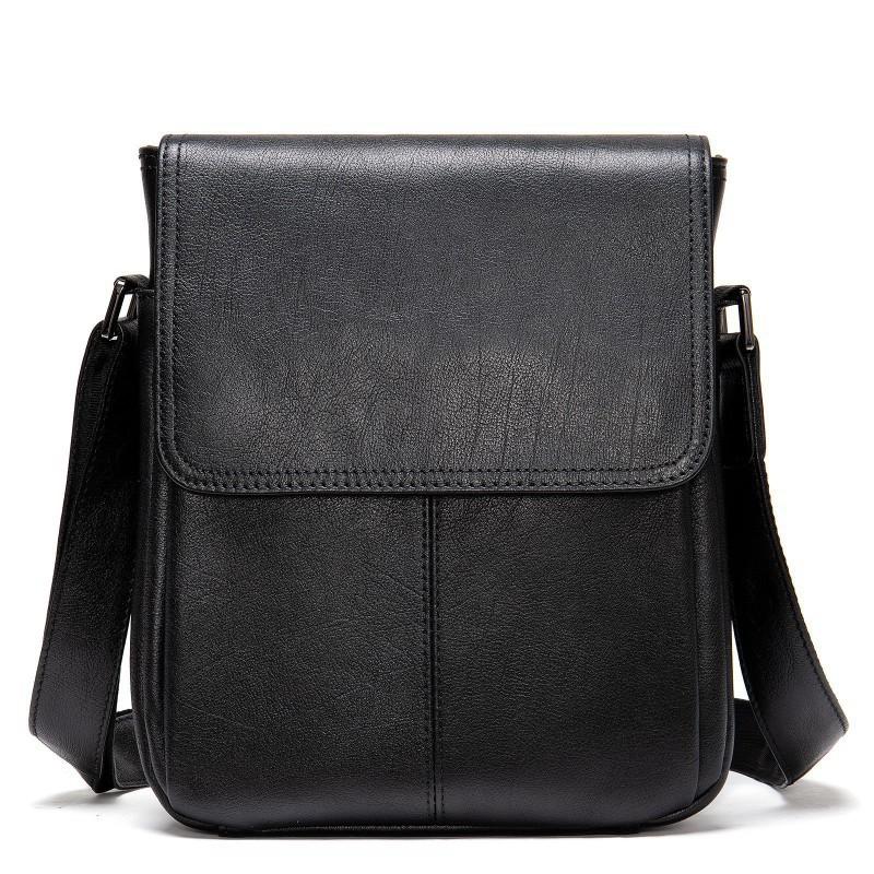 Real Cowhide Men's Leather Bag Shoulder Genuine Magnetic Suction Crossbody Korean Version Top Layer