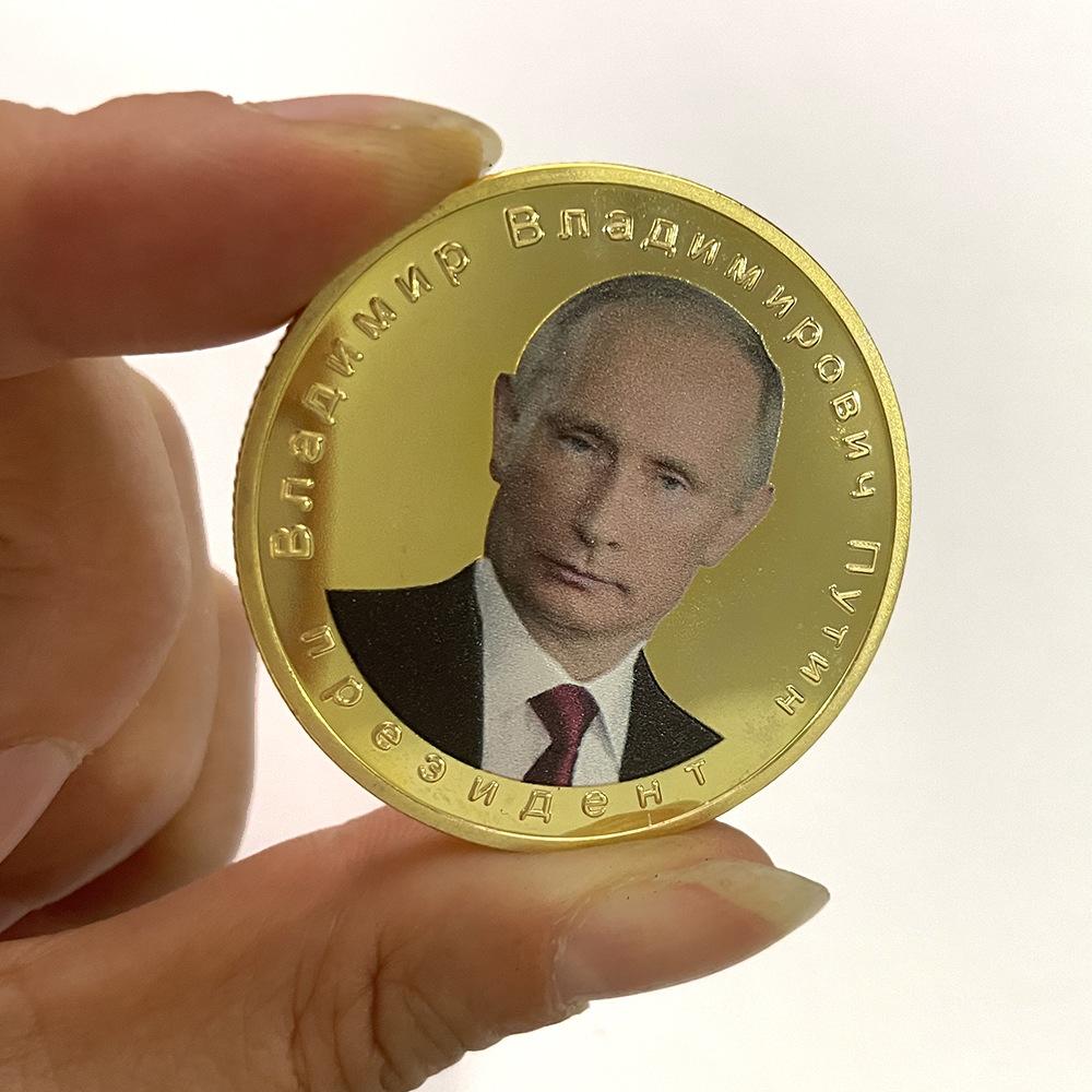 Памятная монета Президента России Владимира Путина Значок Коллекционная монета золотой