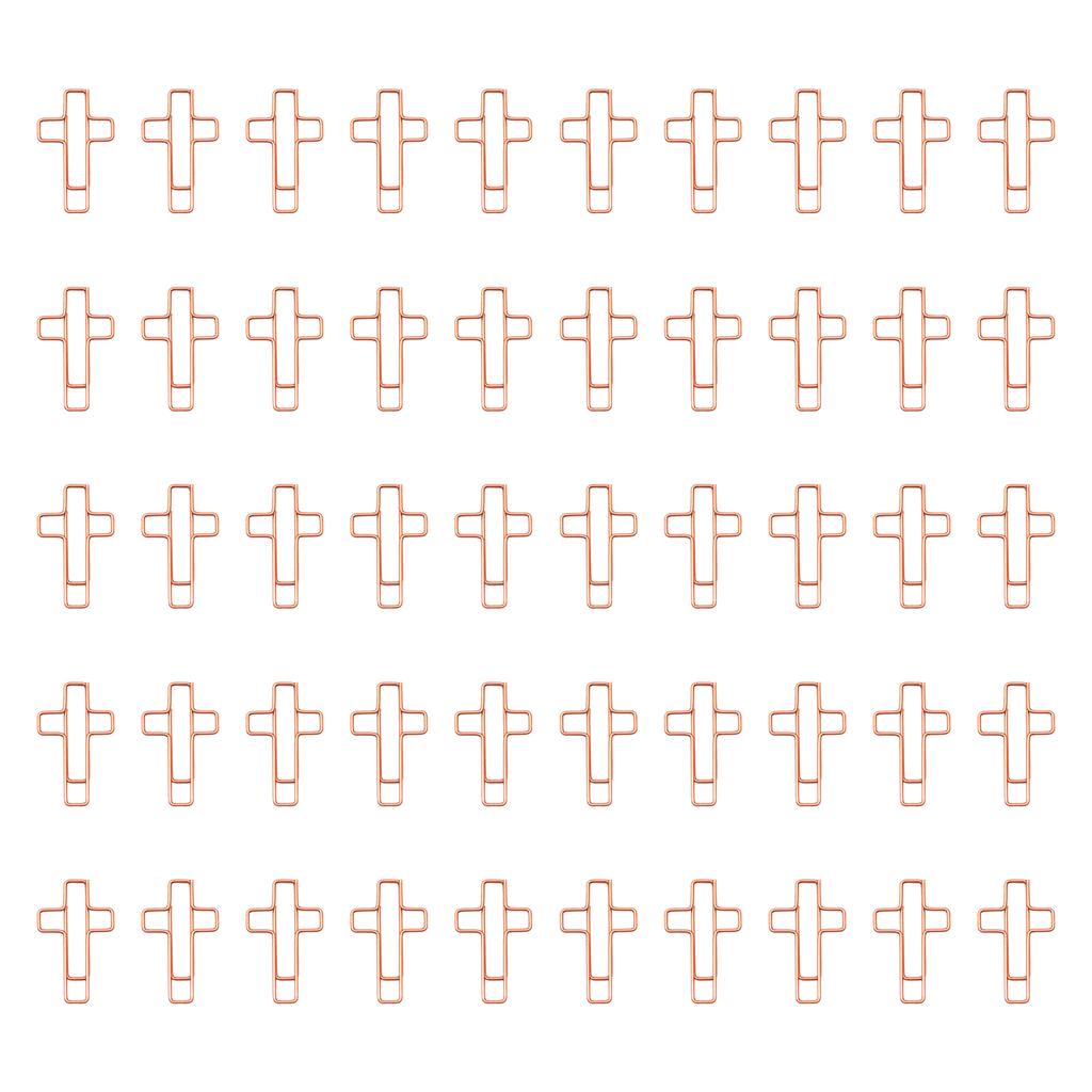 50 Pcs Crosses Shaped Paper Clips Metal Paperclips Bookmarks Office Clips Planner Clips Office Supplies for Student