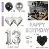 1050pcs Black & Silver Party Balloons Decorations with Silver Happy Birthday Banner Chrome Silver Balloons for kids and adults