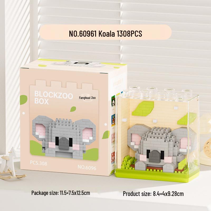 Square Zoo Santa Claus Panda & Tiger Building Blocks - Compatible with Lego, Ideal Gift