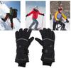 Heated Gloves for Men Women PU Nylon 3 Settings Rechargeable Touchscreen Hand Warmer Electric Heating Gloves with 2 Batteries for Winter Skiing