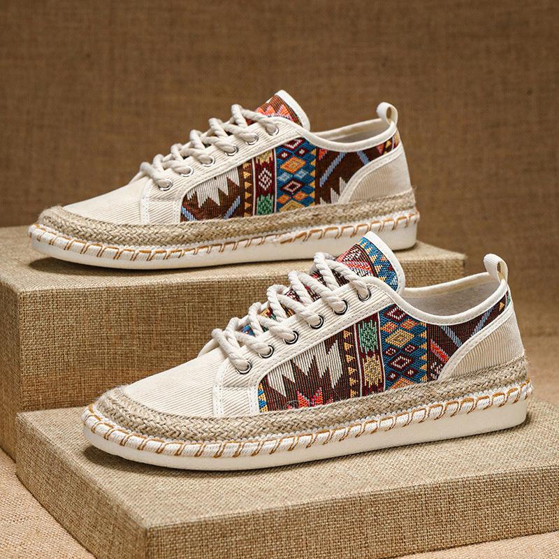 Fashion Casual Shoes for Men Lightweight Graphic Lace Up Man Shoe Flat Espadrilles Adults Common Non-leather Classic Original Sneakers