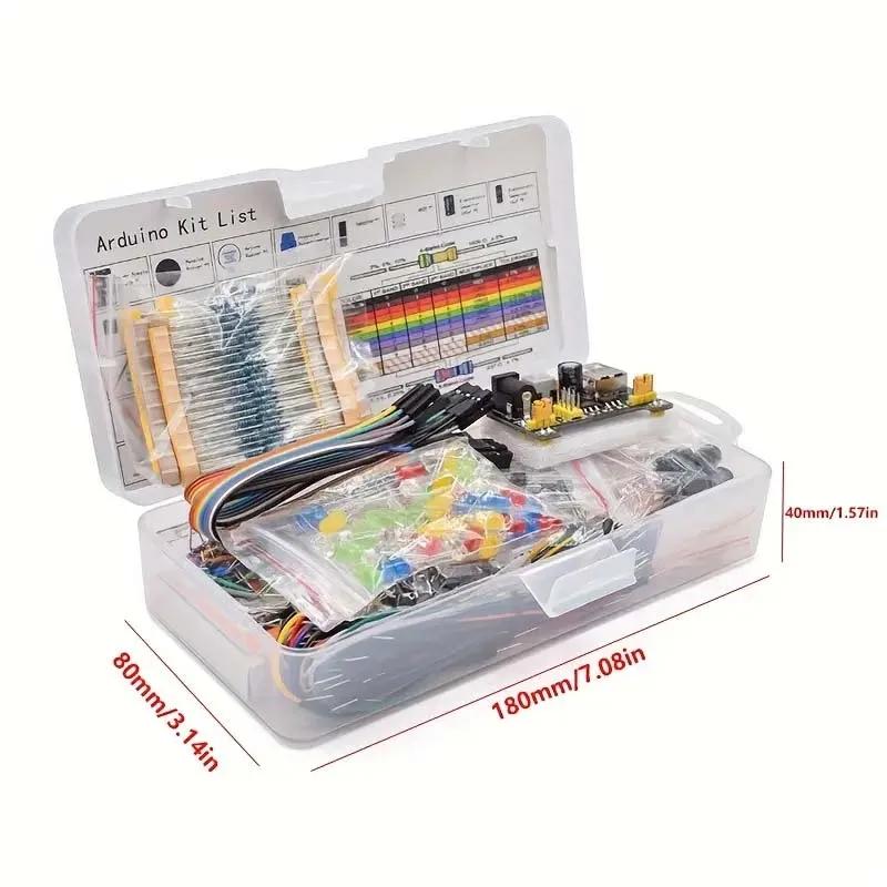 830 szt./pudełko DIY Project Starter Kit dla Arduino UNO R3 Zestaw elektroniczny DIY Zestaw elementów elektronicznych z punktami mocowania Płytka stykowa