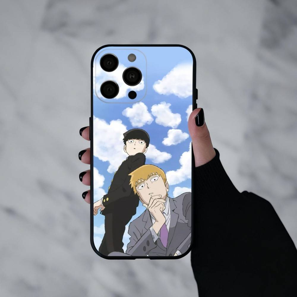 Anime m-Mob p-Psycho-o 100  Phone Case For iPhone 17pro,16,15,14,13,12,11 Plus,Pro Max,XS,Soft Silicone Black Cover