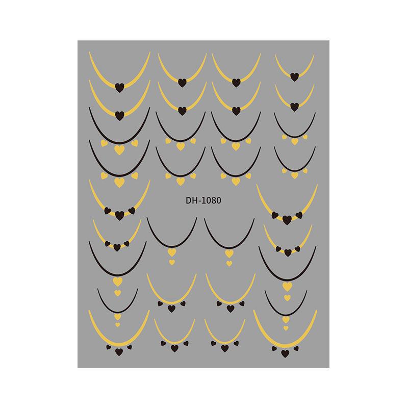 Redanco 3D Gold & Silver French Style Nail Art Stickers DH-1080
