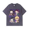 275 GSM Washed T-shirts 100% Cotton Demon Slayer V80 Hashiras Chibi Print Unisex Heavy Cotton T Shirt
