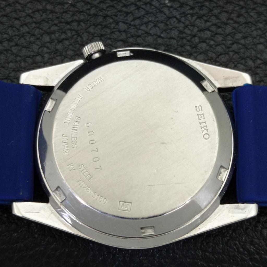 USED VINTAGE SEIKO 5 AUTOMATIC 7S26A JAPAN MENS BLUE COLOR DIAL WATCH A433431-2