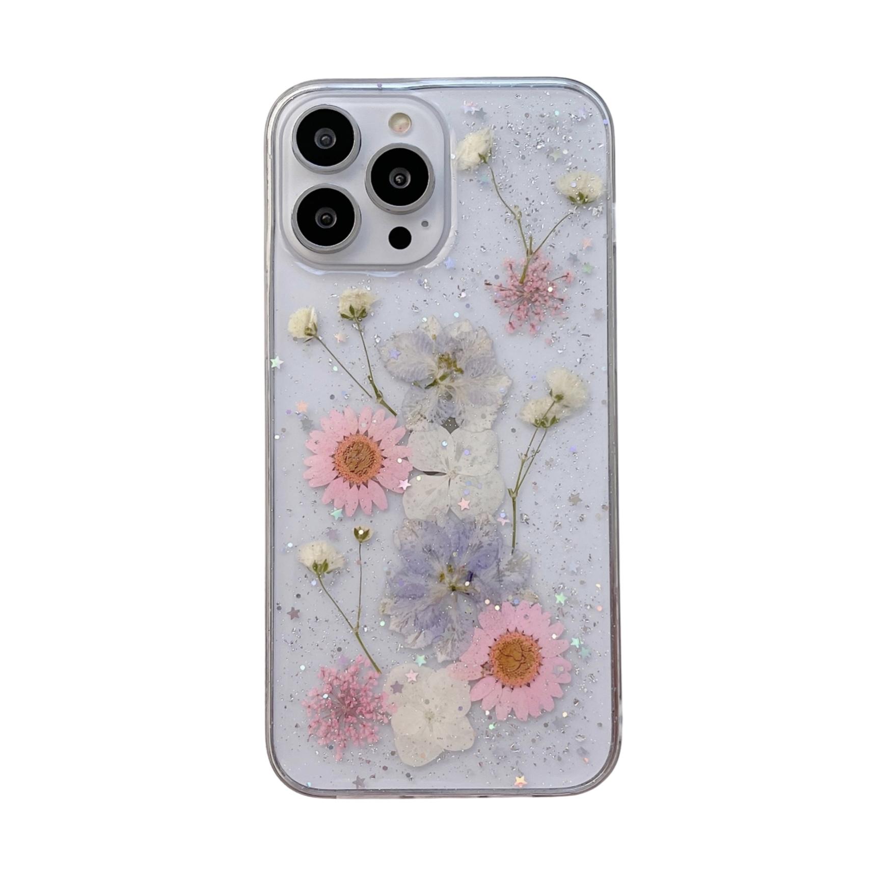 

Real Dry Flower Gold Foil Case For iPhone 17 Air 16 15 14 13 12 Pro Max 7 8 Plus Phone Case For iphone 11 XR X XS Max Cover iPhone 7