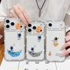 Cute Astronaut Printed Bling Diamond Case For iPhone 17 Air 16e 16 14 15 13 17 Pro Max 15 16 Plus 17 Soft Silicone Phone Cover