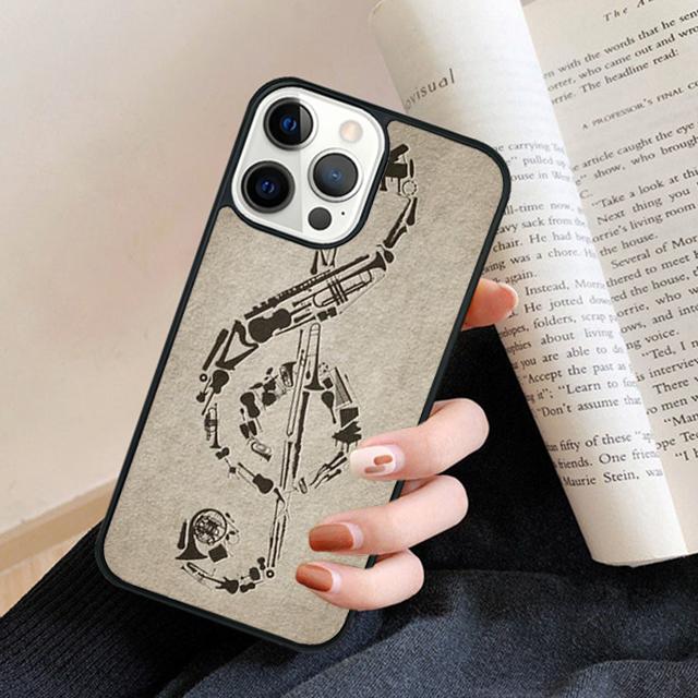 Musical Notes Violin Classical Phone Case Back Cover for iPhone 17 Air 16 15 14 13 11 12 Pro Max Plus Fundas