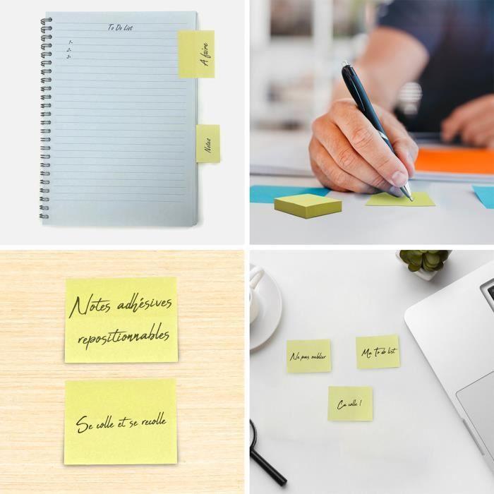 Notes autocollantes repositionnables - WAYTEX - Pack de 12 mini blocs - Jaune pastel - 5 x 4 cm