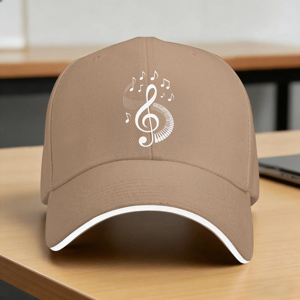 Minimalist Piano Key Treble Clef Baseball Cap Tennis Skate Hot Sale Hip Hop Hats Women Unisex Fashion Custom Logo Snapback Cap