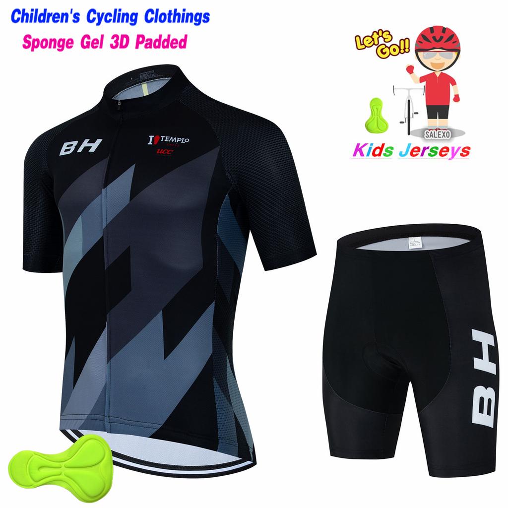 BH Kids Cycling Jersey Set Short Sleeve Children Bike Clothing Breathable Quick Dry Boys Summer Bicycle Wear Maillot Ciclismo