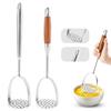 Stainless Steel Potato Masher Kitchen Avocado Tomato Fruit Vegetable Smasher Heavy Duty Fruit Puree Utensil for Cooking