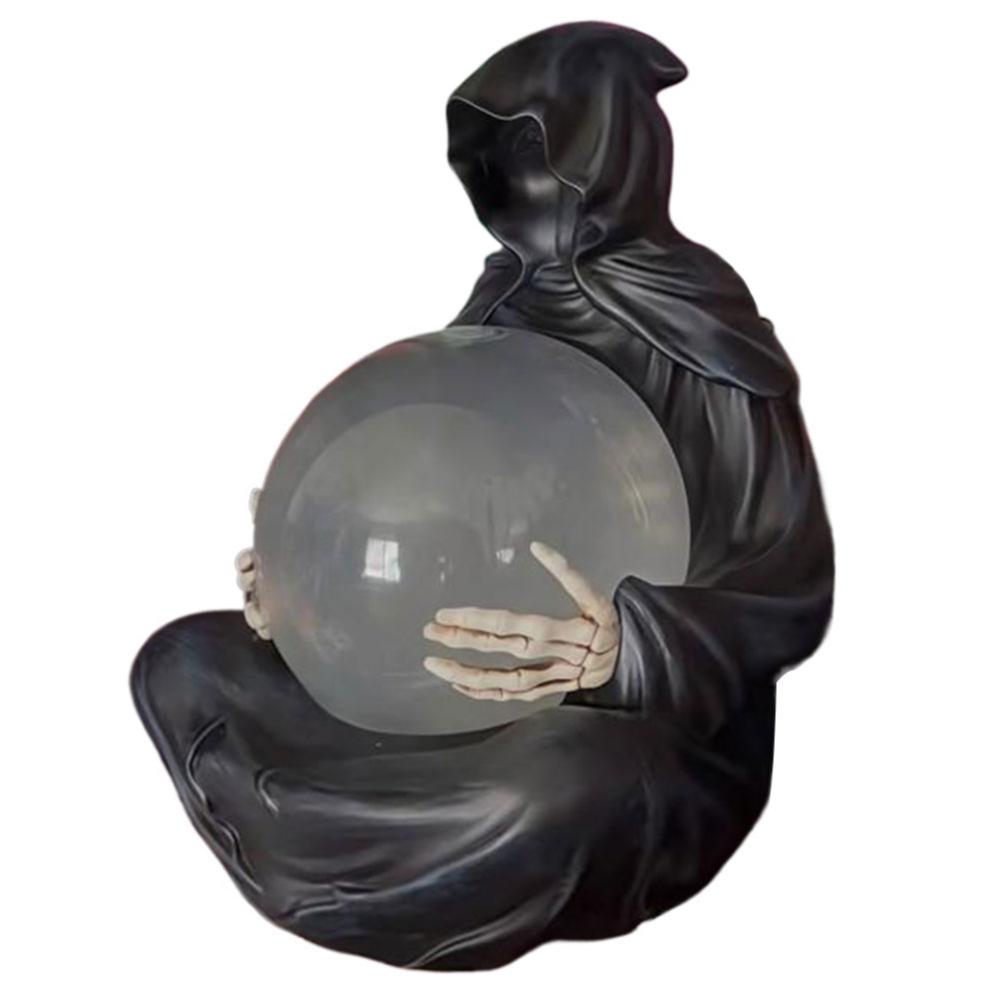 

Светодиодное украшение на Хэллоуин Хрустальный шар Смола Бог Смерти Хрустальный шар Жуткая скульптура Орнамент для украшения вечеринки на Хэллоуин