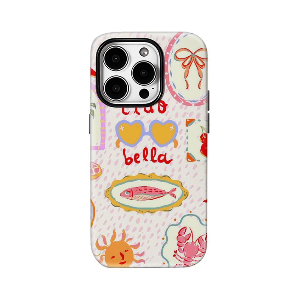 Ciao Bella Italian Motifs Phone Case for IPhone 17AIR 16E 16 15 14 13 12 11 17 Pro Max Plus Double-layer Back Cover