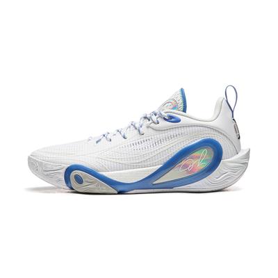Zapatillas de Baloncesto Li Ning DLO1 Amortiguación Antideslizantes Resistentes a la Abrasión Agarre de Rebote Caña Baja para Hombre Estándar Blanco ABPV009-1