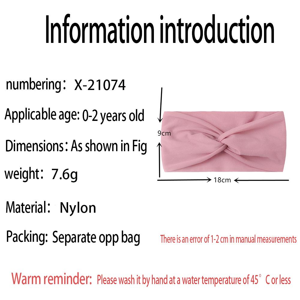 European and American Children's Hair Band Hair Accessories Baby Solid Color Nylon Cross Knotted Girl's Hair Ring Headband