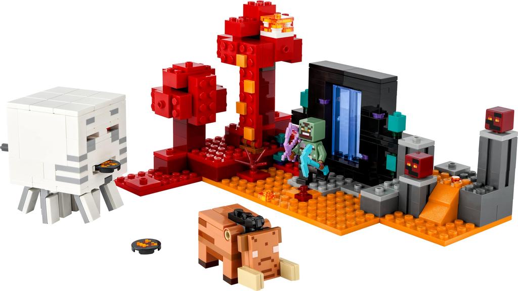 LEGO Minecraft Nether Portal Battle Toy Present Birthday Block Christmas Boys Girls Children 8 Years Old 9 Years Old 10 Years Old Elementary School