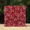 Uflower Red Rose Flower Wall Roll-Up Hanging Fabric Backdrop for Wedding Event Party Decorations Artificial Floral Curtain