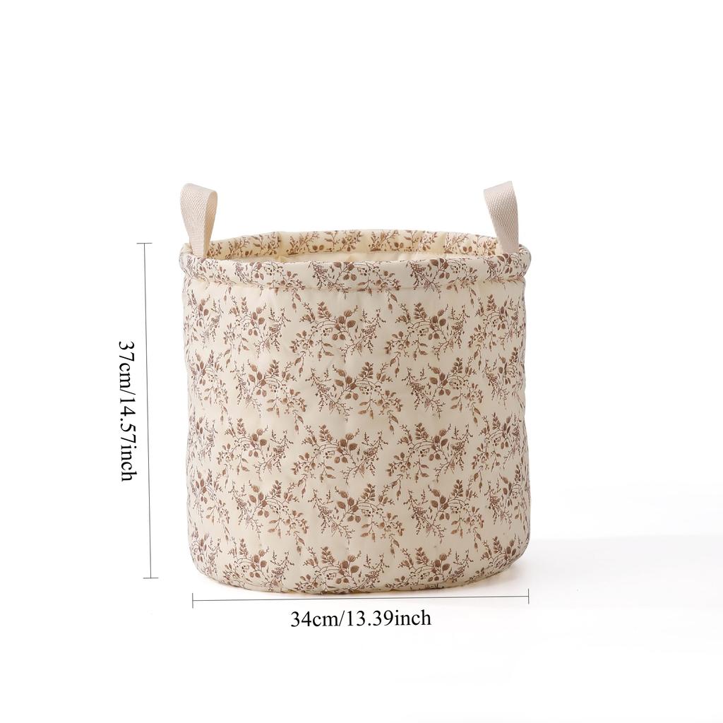 Quilted Baby Item Storage Bucket Diaper Bags Toys Clothes Basket Large Capacity Round Diaper Stackers Nappy Storage Basket