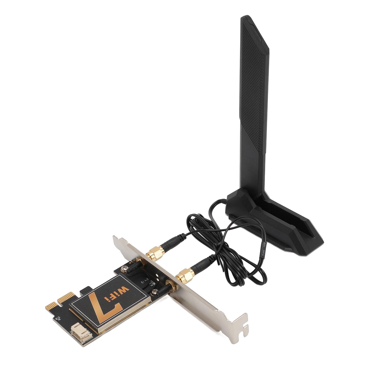 

BE200NGW 8774Mbps PCIE WiFi Card Three Band Wireless Network Card with 12DB Folding Extension