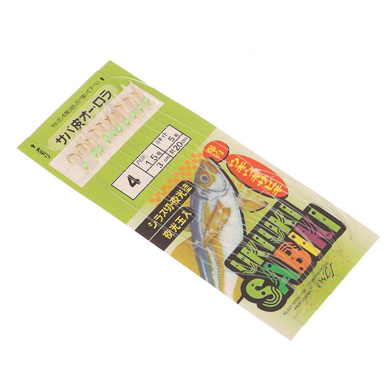 

10 шт./уп. Белый крючок на поводке из биомиметической нити с имитацией рыбьей кожи Apollo Uki Uki Sabiki Белый крючок для ловли рыбы с рыбьей кожей Рыболовный крючок Рыболовный инструмент Hook 4