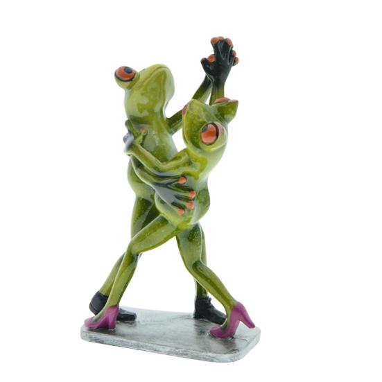 Waltzing Couple Frog Figurine Dancing Drinking Frog Statue Resin Animal Sculpture Home Office Indoor
