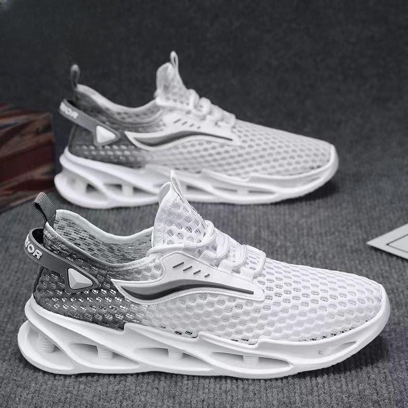 2024 Summer New Men's Shoes Sports and Leisure Shoes Spring and Autumn Single Shoes Breathable Mesh Shoes Soft Sole Mesh Versatile Work Shoes