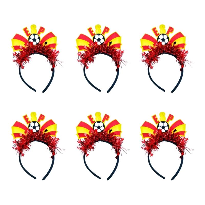 Pack Of 6pcs 2026 Soccer Event Flag Headbands For Fan With Elastic Design Creative Multiple Country Theme Headdress