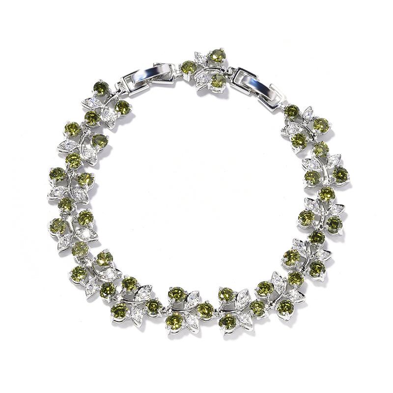 Light Luxury Rainbow Flower Bracelet Girls Niche Versatile Color Zircon Jewelry Women'S Bracelet