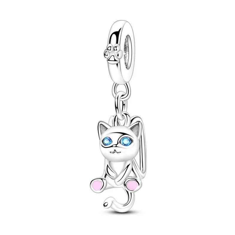 Süße Katzen-Anhänger Kupfer-Katzenkrallen ziehen Geld an Katzenohrringe Perlen für Halskette DIY-Armband Geschenk Schmuck Geschenke