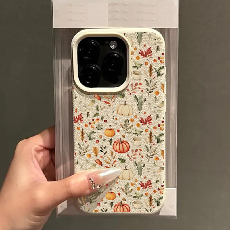 Autumn Leaf Pumpkin Coffee Pattern Phone Case For Xiaomi Redmi Note 14 13 Plus 12 11 10 13 Pro Plus 4G 5G Shockproof Soft Cover