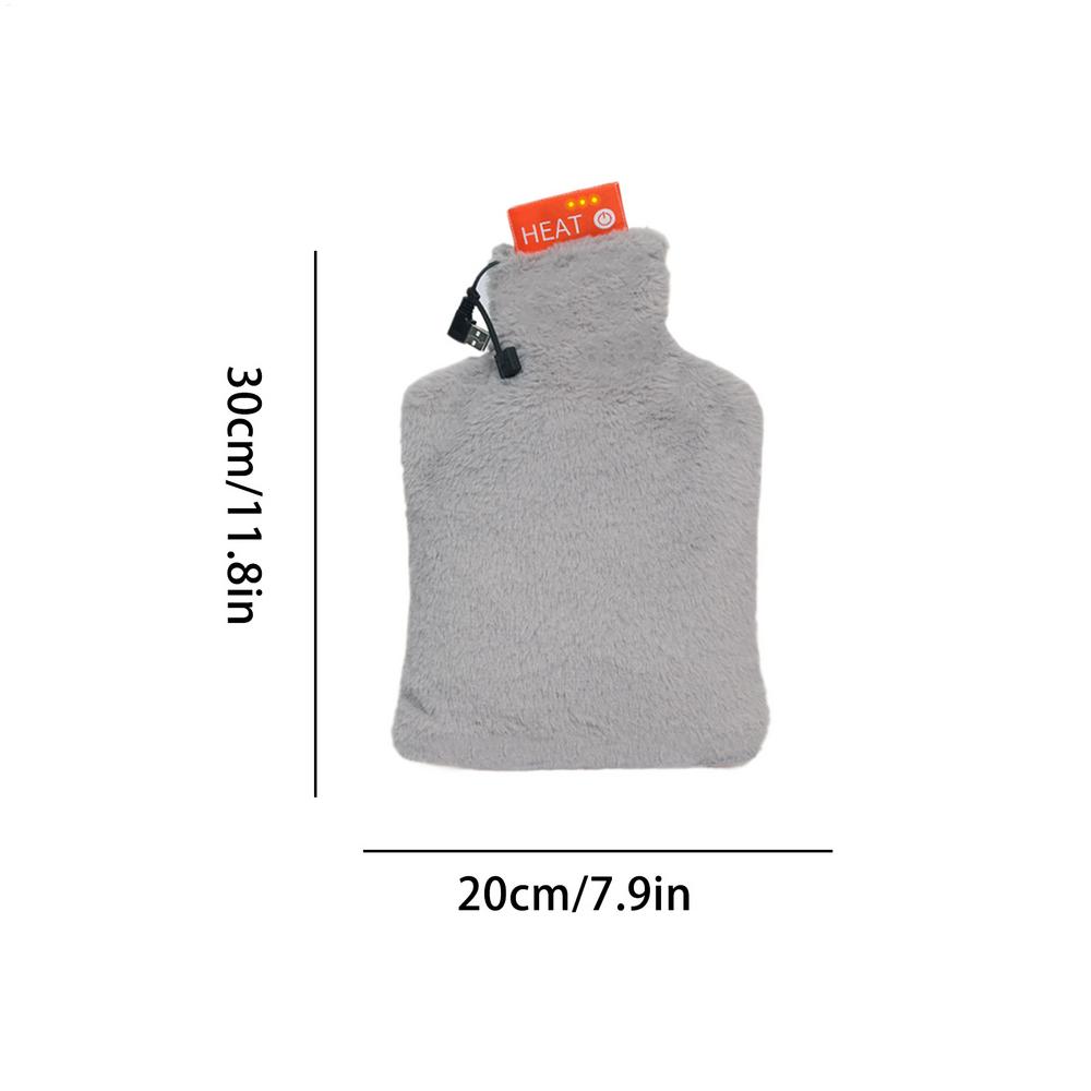 

Electric Hot Water Bag Winter Warming Device Hand Warmer Throw Pillow for Patients Elderly Students Athletes Office Car Bed Home сірий колір