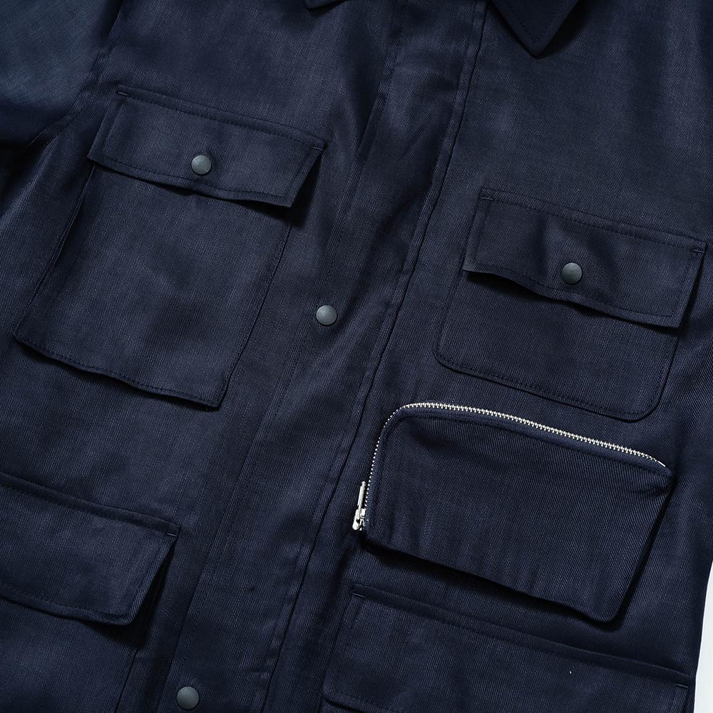 Edwardmax Linen & Cotton Utility City Jacket (Nv)