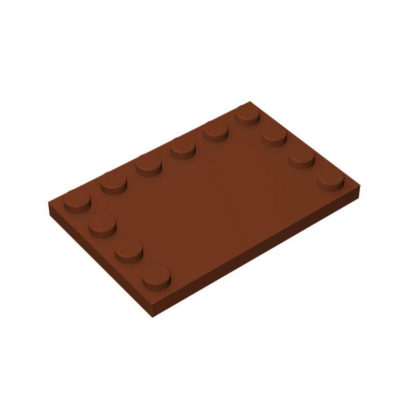 50g 6180 Small Particle Building Blocks: 6x4 Edge Studs & Smooth Middle Panel (MOC Compatible) Standard коричневый